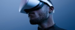 African American man in VR headset