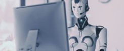 AI robot working in the office