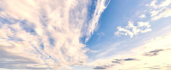 Blue sky with white clouds.