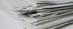 close-up of a pile of newspaper as a news and media concept