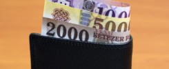 Hungarian forint in the black wallet