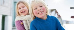 Scandinavian children smiling