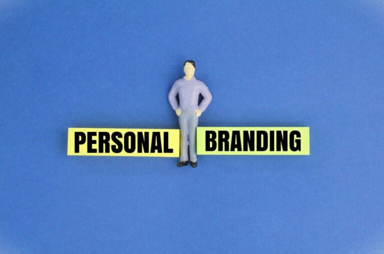 Személyes márkaépítés 2025-ben miniature people with words Personal Branding.