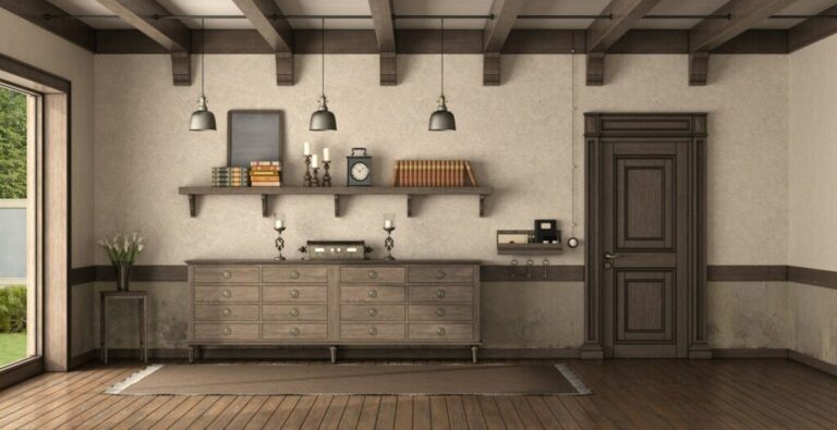 Ki volt Walter Dill Scott? Retro home entrance with wooden front door