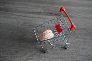 A human brain inside shopping carts.
