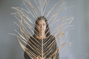 An art portrait of Latin American girl Face hidden