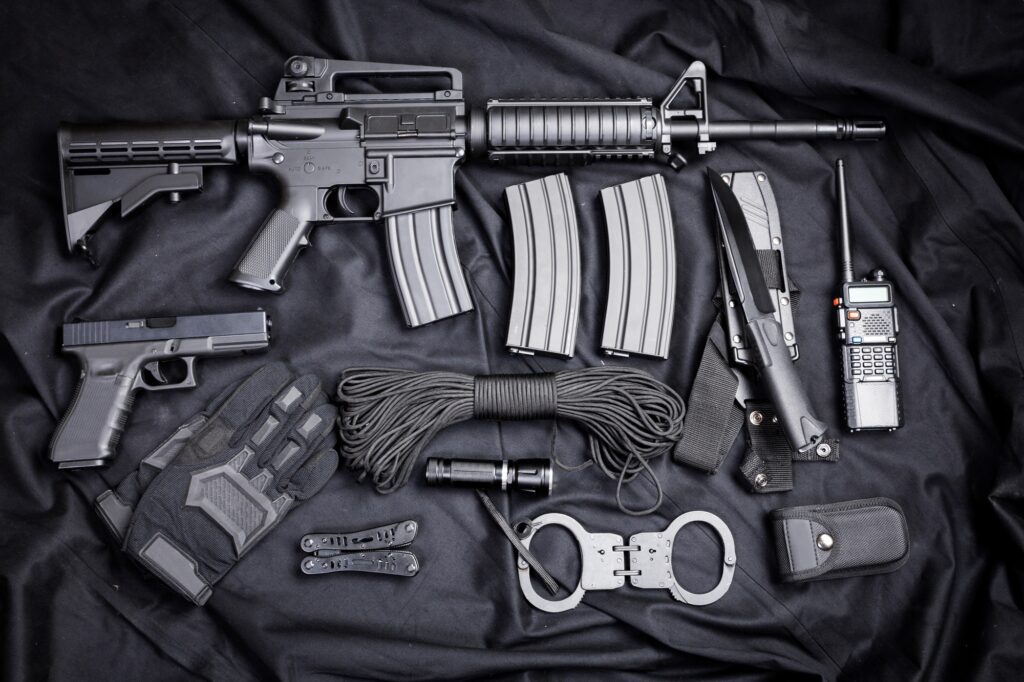modern weapon, black background