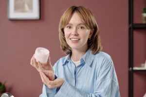 Woman Advertising Body Butter