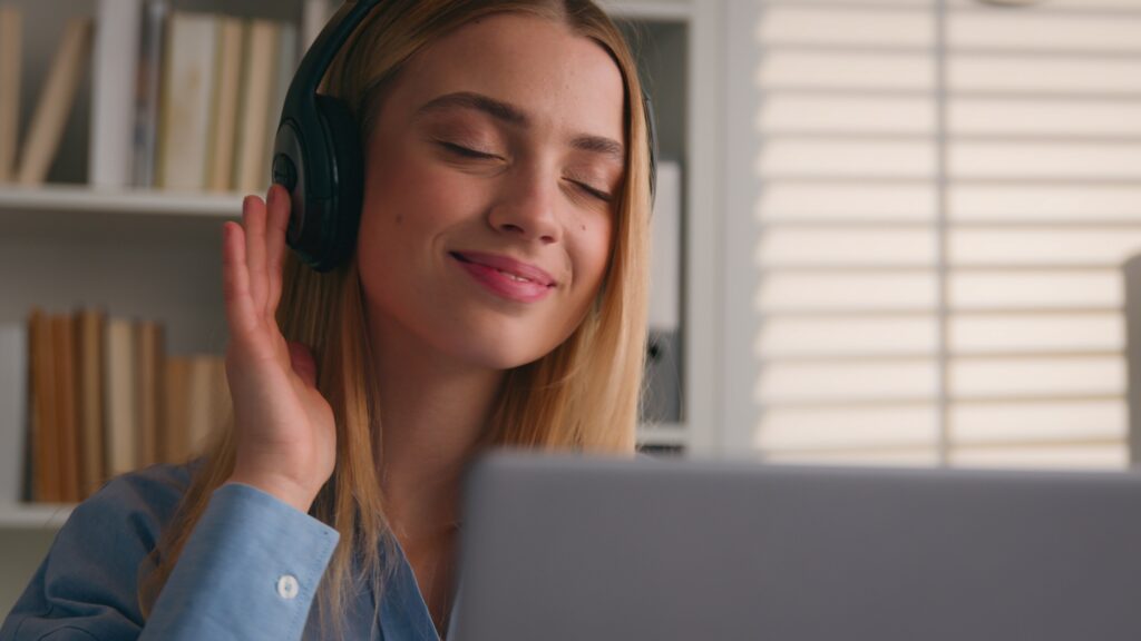 Caucasian woman student girl lady business manager employer worker businesswoman in home office