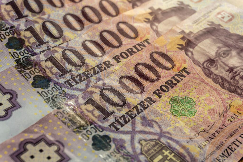 Hungarian forint banknotes.