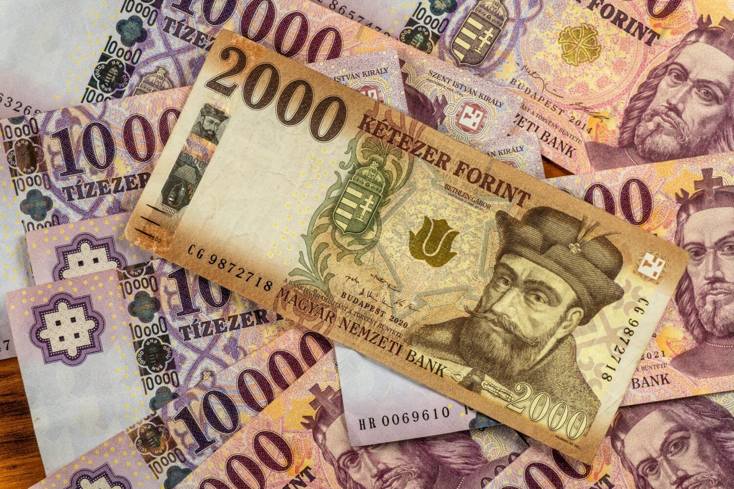 Hungarian forint banknotes.