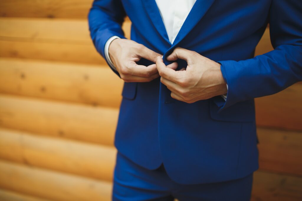 Male buttons jacket, suit