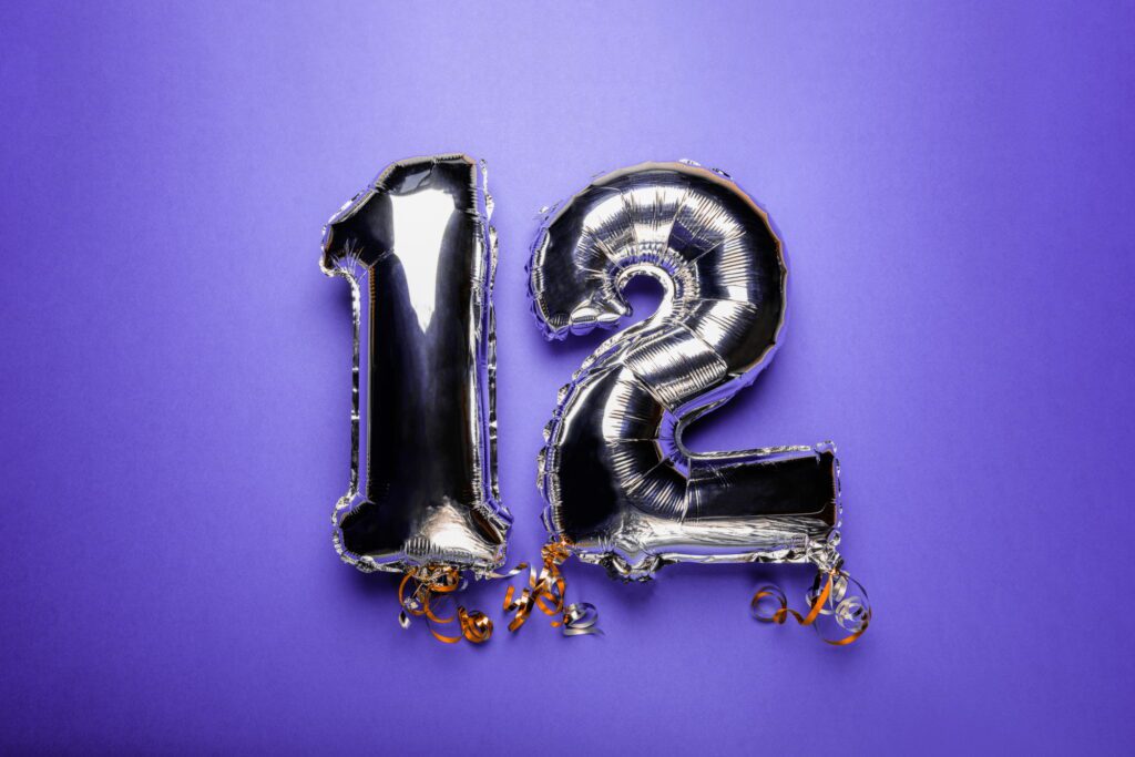 Silver Number Balloons 12