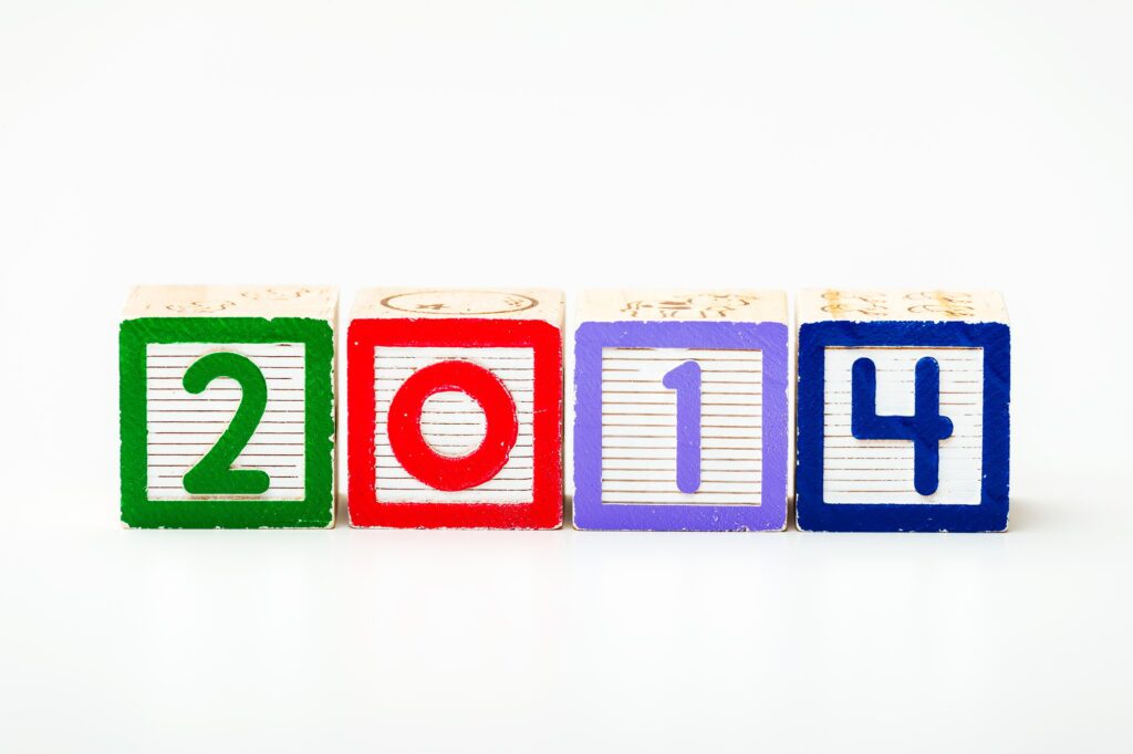 Wooden block for year 2014