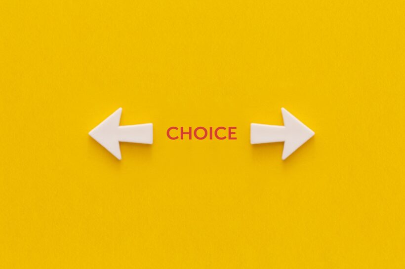 Approving, voting or right decision concept.