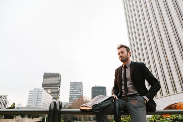Businessman in a Financial District
