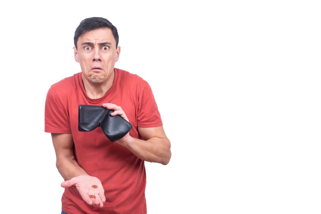 Poor guy shocked by having no money