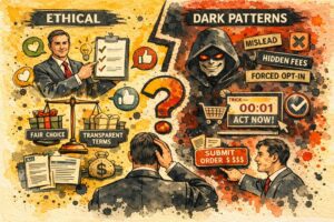 Etikus meggyőzés vs. dark patterns 2026: hol a határ?