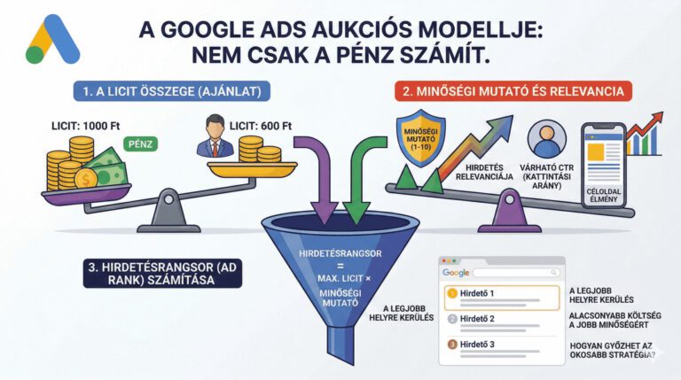 A Google Ads aukciós modellje: Nem csak a pénz számít!