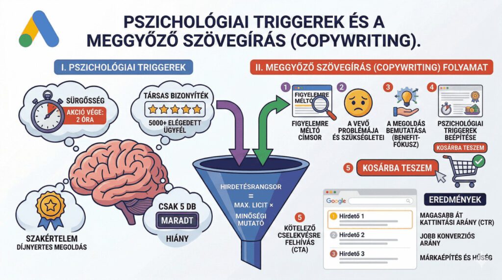 Pszichológiai triggerek és meggyőző szövegírás Google Ads-ben